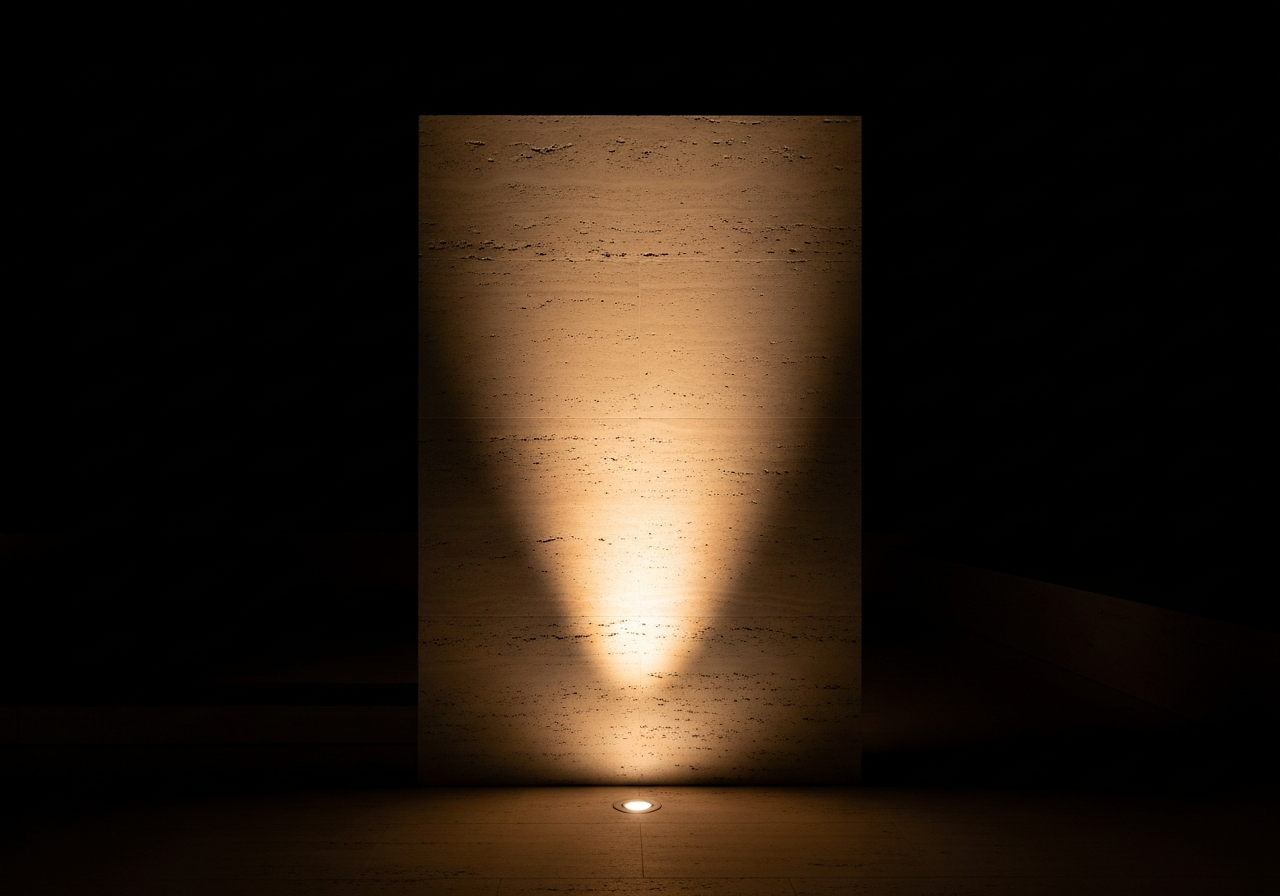 A single perfectly lit architectural wall — the Orenara discipline