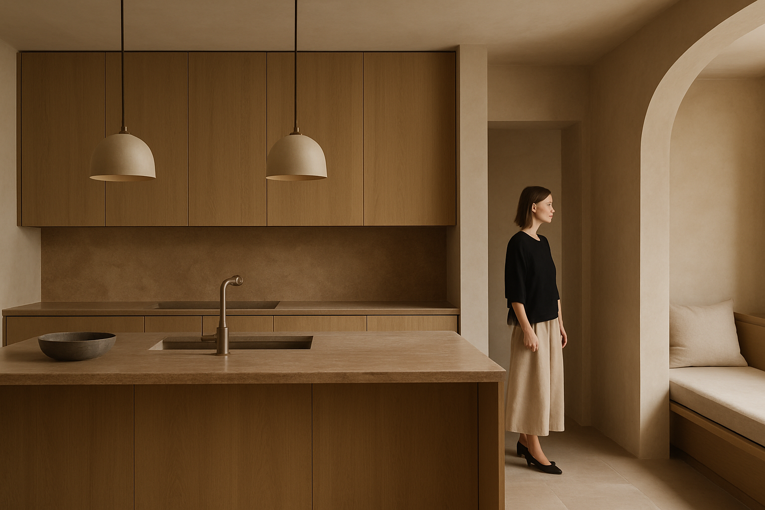 Refined residential kitchen and living environment