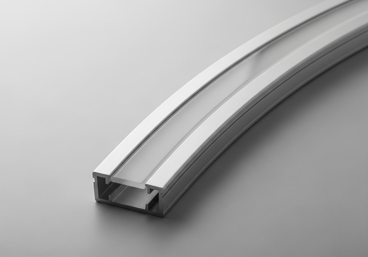 Flex aluminium channel bent into a curve